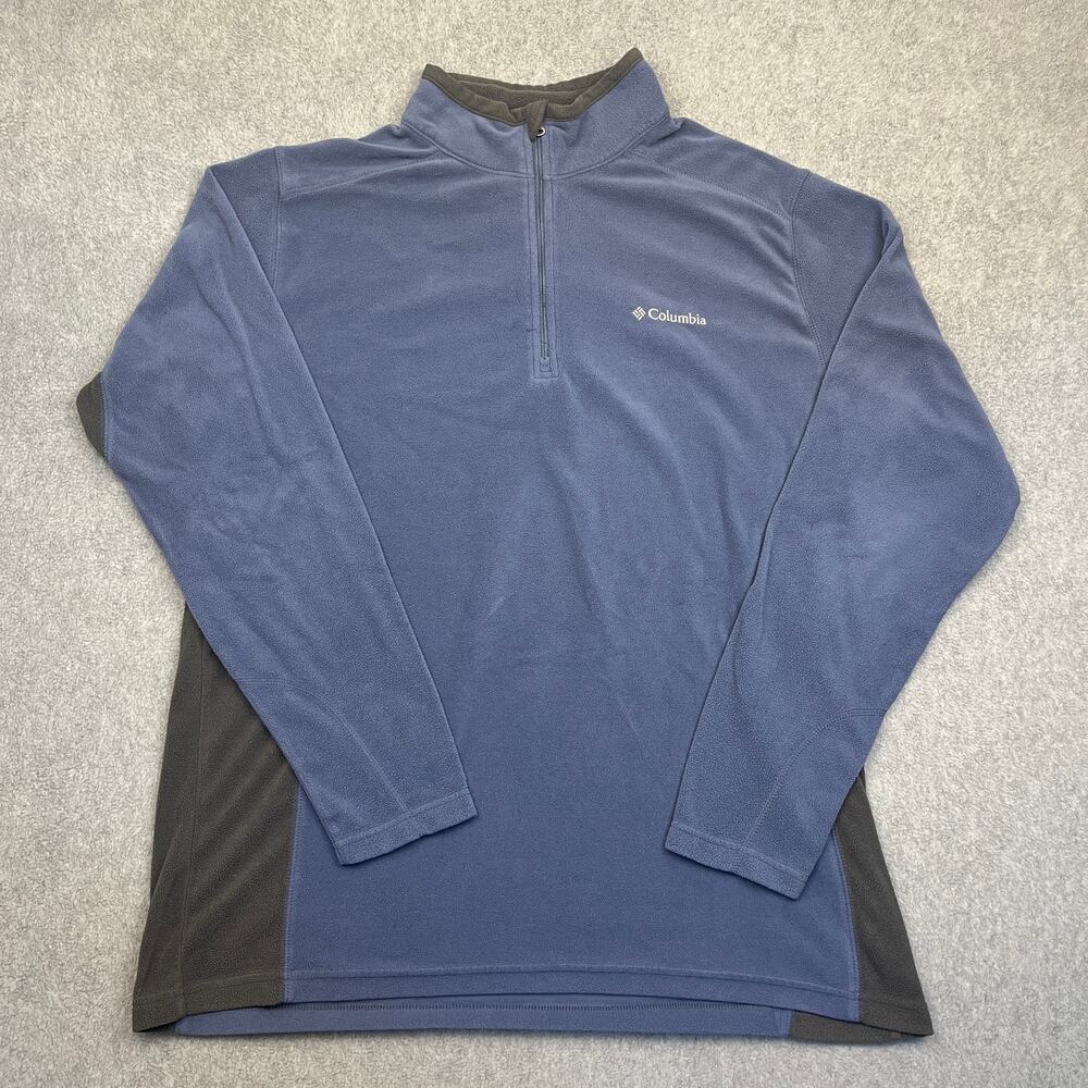 Columbia‎ Sweatshirt Men's Large Blue Quarter-Zip Long Sleeve